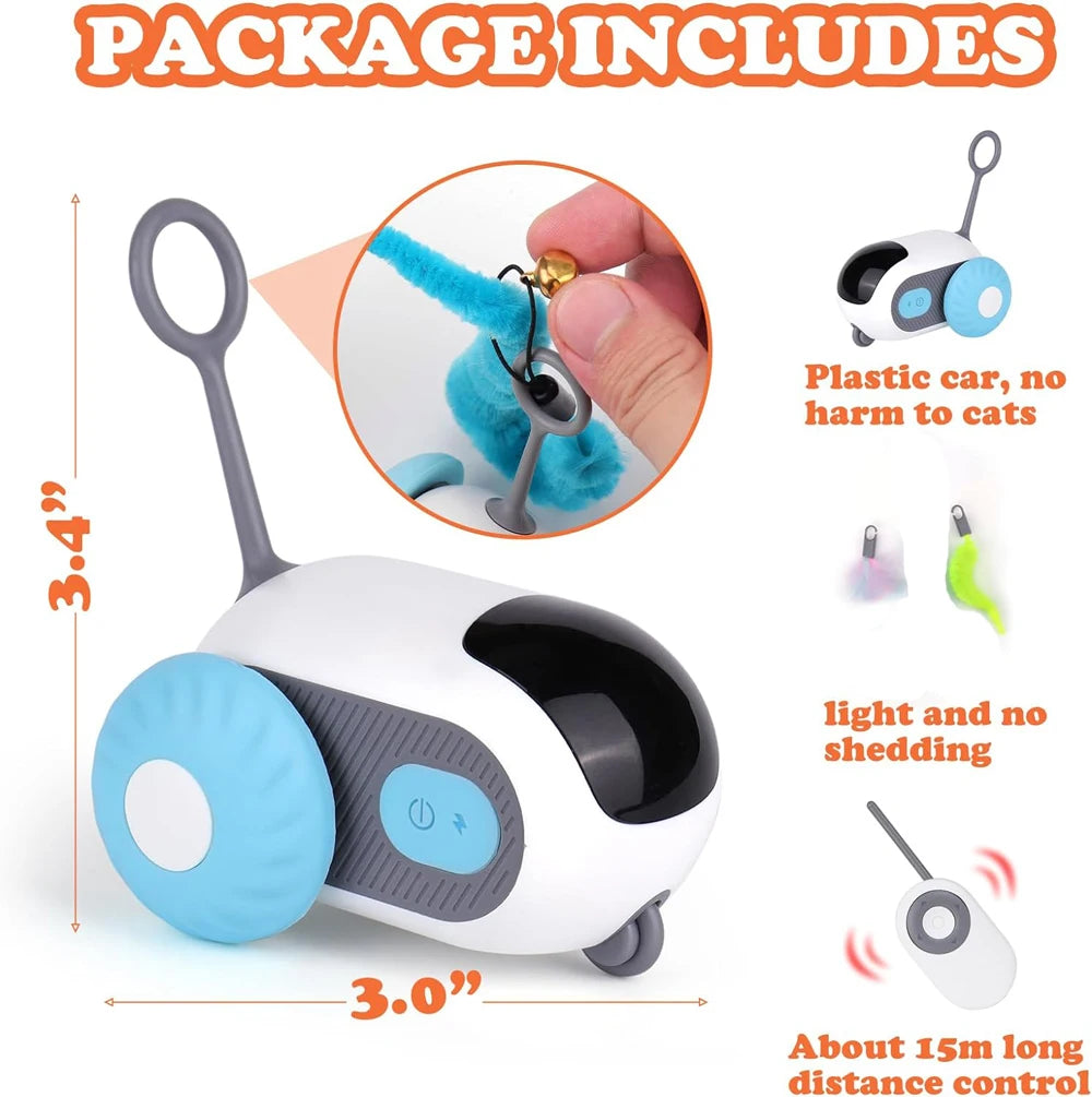 Interactive Smart Cat Toy - Automatic Remote-Controlled Moving Car for Fun Playtime & Training