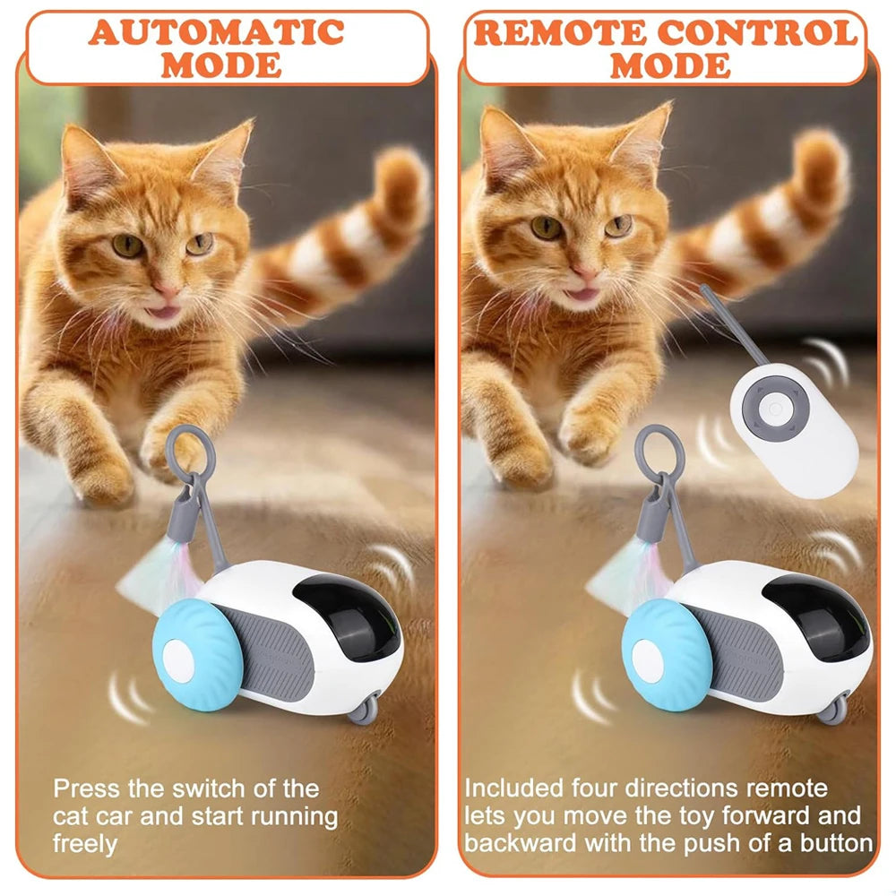 Interactive Smart Cat Toy - Automatic Remote-Controlled Moving Car for Fun Playtime & Training